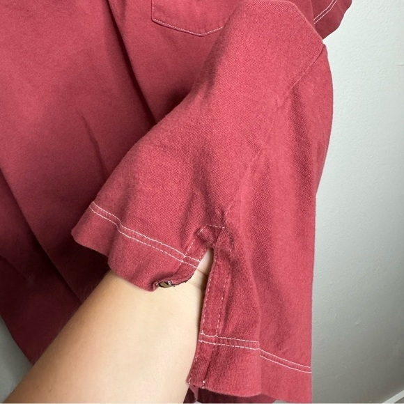 Billy Reid Men's Pensacola Slim Fit Polo Shirt Short Sleeve Red - Picture 10 of 10